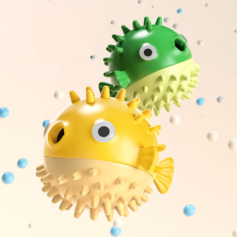 Bungee Fish Dog Toy Food Dispensing Ball Self-Entertainment Teeth Grinding Durable Sound Ball for Small and Large Dogs Pet Supplies