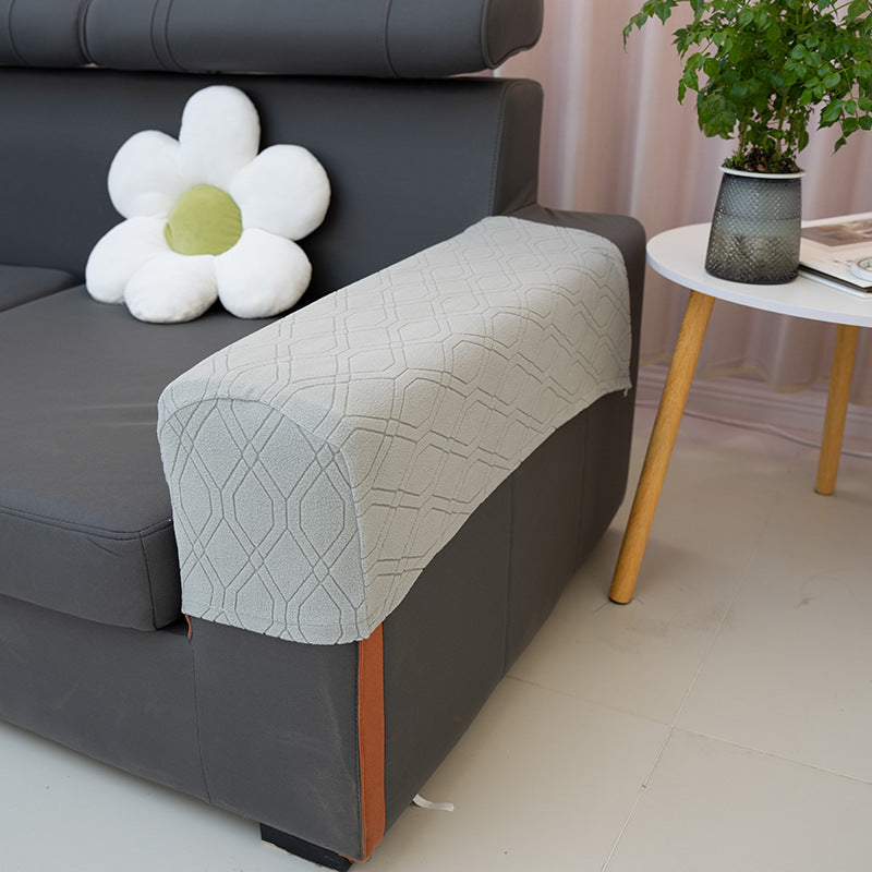Sofa Armrest Covers Pair Sofa Side Armrest Protectors Extended Non-Slip Fabric Armrest Elastic Covers Full Coverage