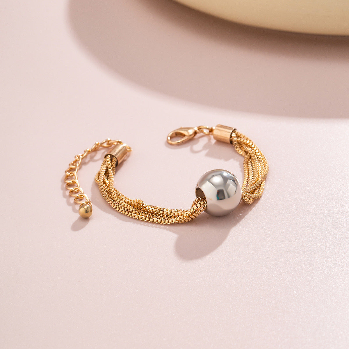 Cross-Border Exaggerated Punk Multi-Layer Chain Stacked Necklace Simple Niche Geometric Ball Personality Choker Necklace