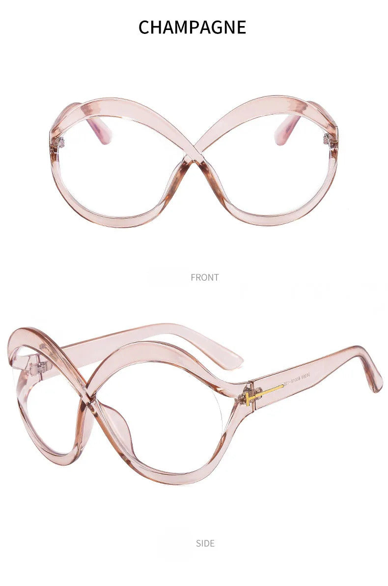 Luxury Oversized Round Sunglasses Goggle New Brand Designer Women Sun Glasses Trends Punk Shades Eyewear Eyeglasses Oculos