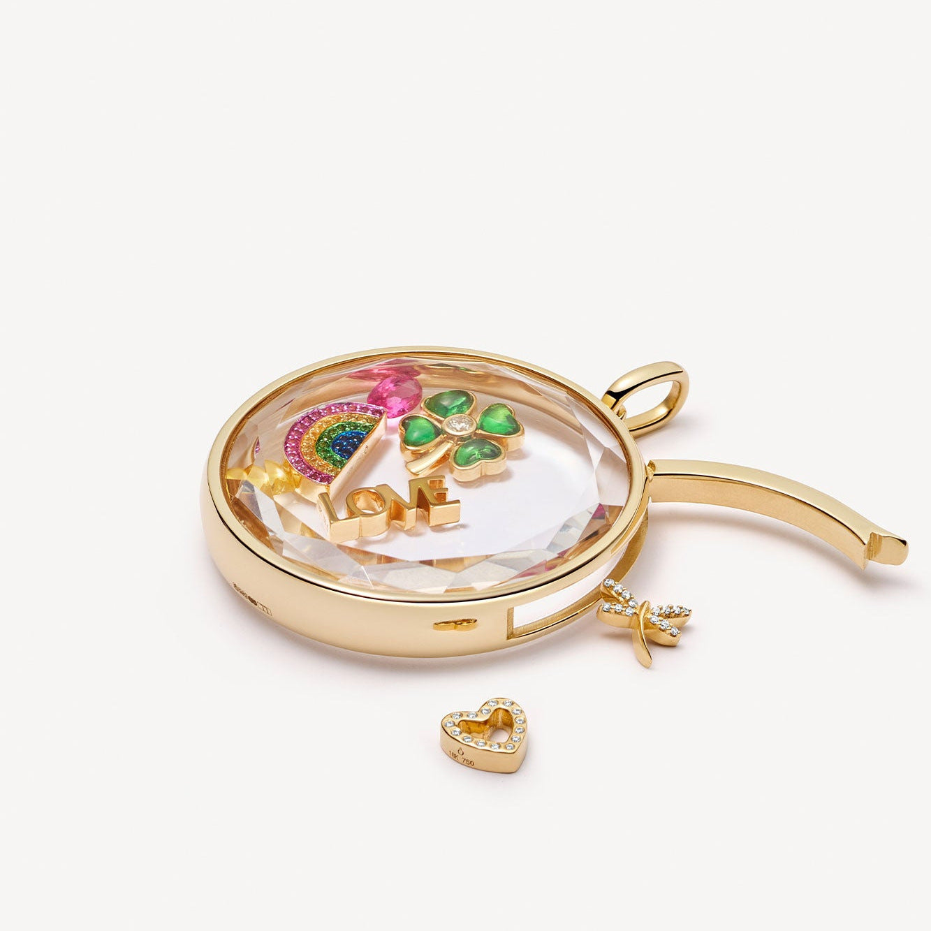 Retro Personality Photo Box Pendant Necklace Openable DIY Pendant Hollow Design Transparent Box 18K Gold Color Retention
