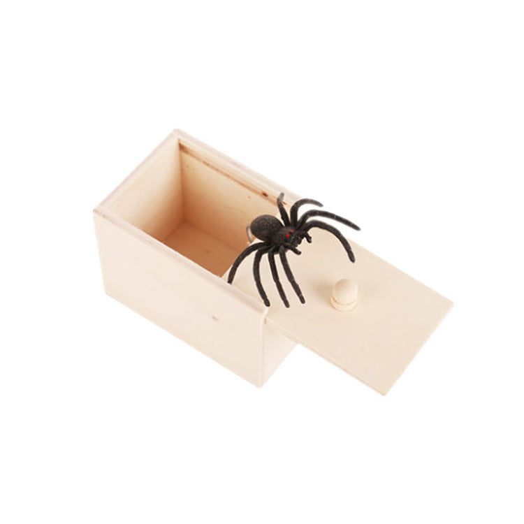 Tricky Spider Box Prank Toy Scare Box Prank Spider Box Scary Horror Small Wooden Box