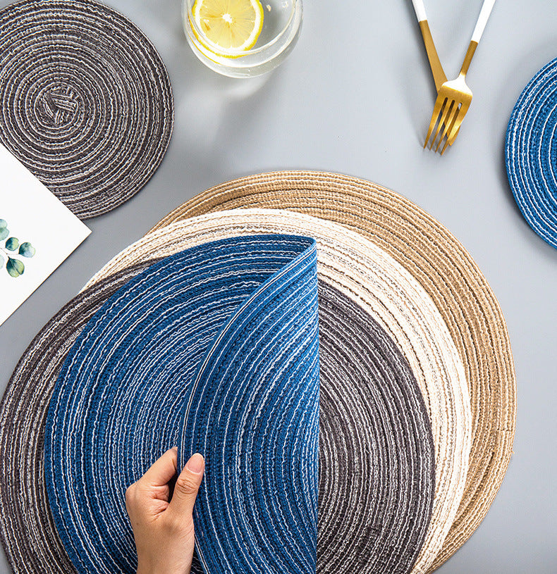 Placemat Woven Coaster Heat Insulation Mat Ins Feng Shui Kettle Mat Household Anti-scalding Dish Plate Bowl Mat Western Dining Table Mat