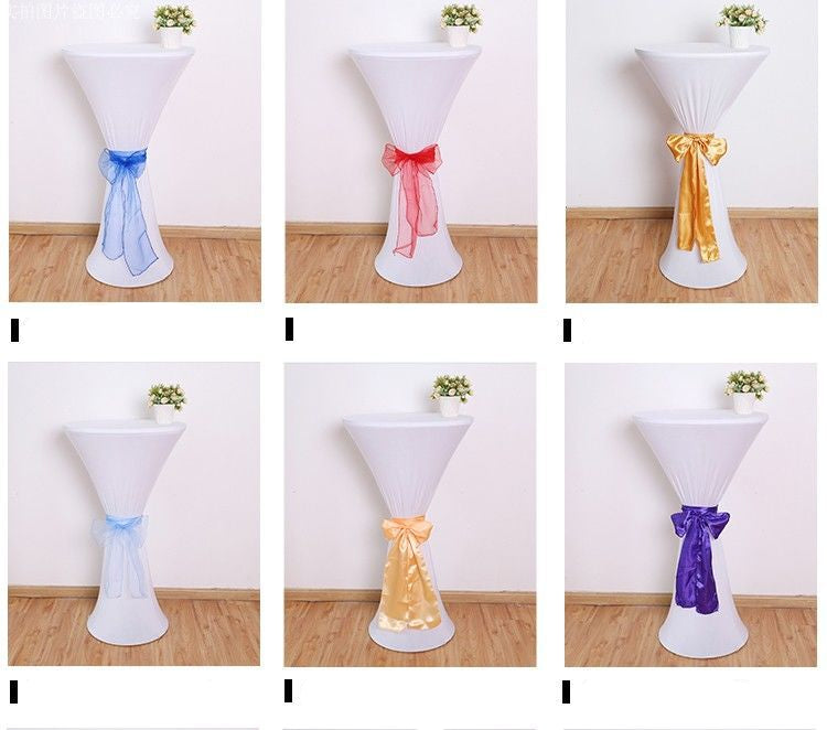 Elastic Round Table Cover Cocktail Table Cover Bar Table Cover Tablecloth Exhibition Hotel Banquet Decorative Tablecloth Round Table