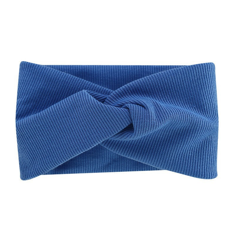 Bohemian Sports Wide Headband Foreign Trade Style Ribbed Cotton Cross Yoga Sports Elastic Headband
