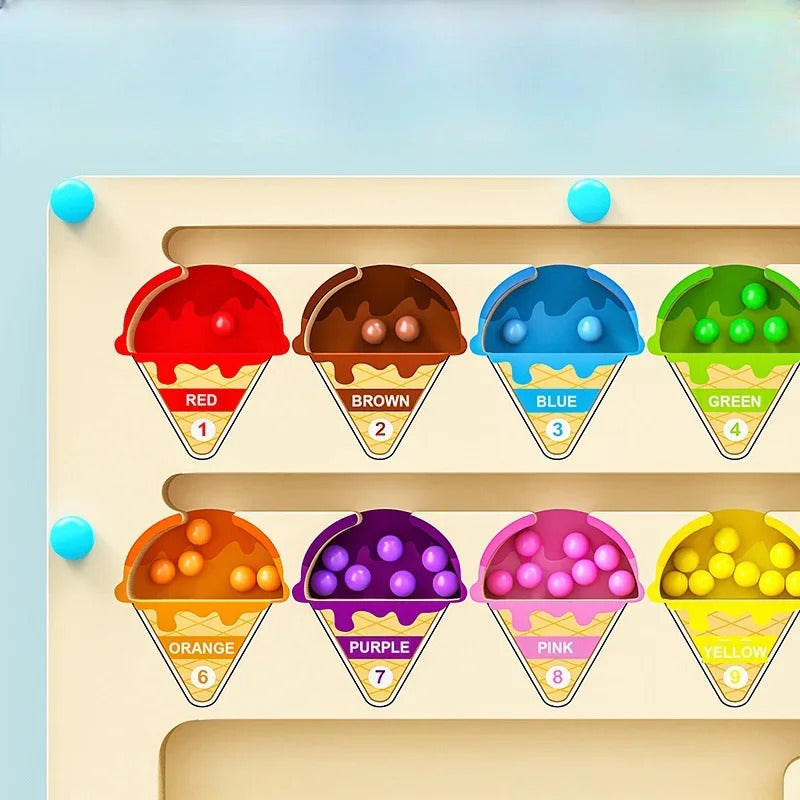 Magnetic digital bead magnetic maze toy for children's puzzle practice, attention and concentration training game for ages 2-6