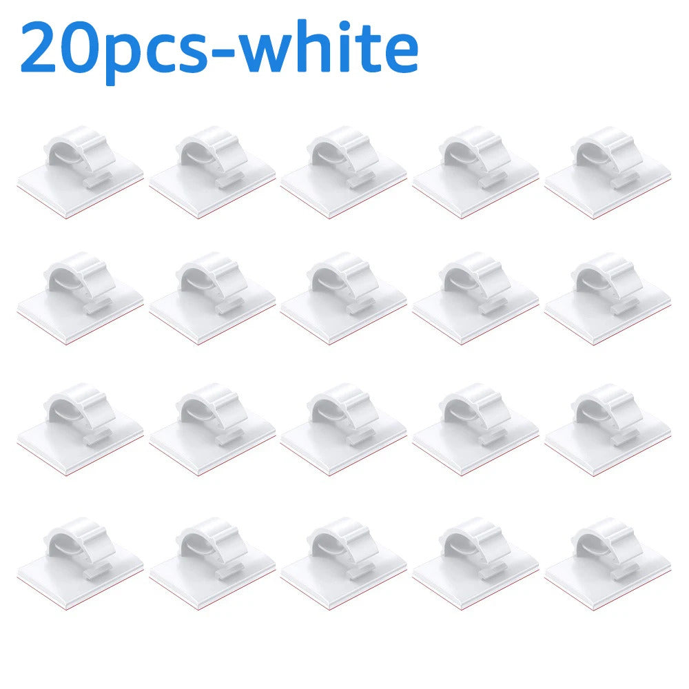 20PCS Cable Clips Flexible Cable Organizer Management USB Wire Winder Protector Cable Holder for PC Mouse Headphone Earphone