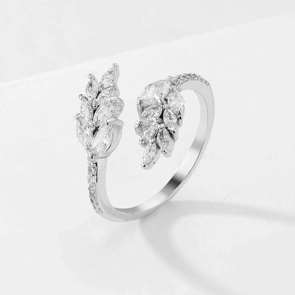 ZAKOL Exquisite Micro Inlay Zircon Butterfly Open Rings for Women Fashion Wedding Party Jewelry