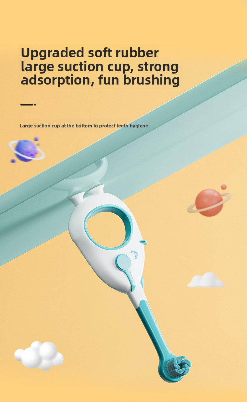 0-3 Children's Thousand Bristle Toothbrush Gentle on Baby's Gums Cloud-like Soft Suction Cup Standable Toothbrush