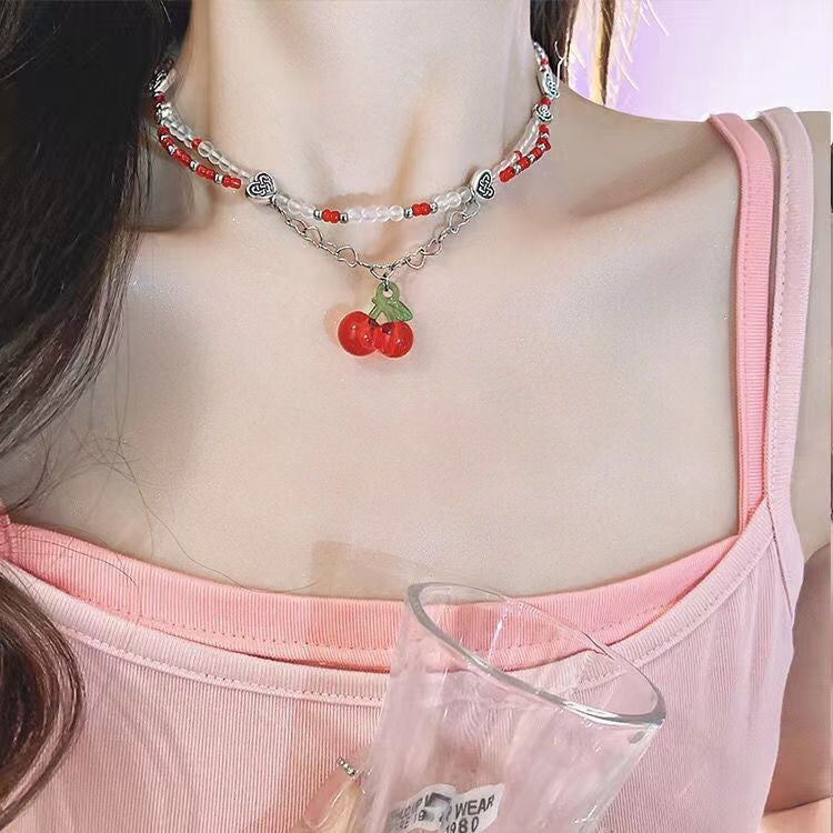 2025 New Dopamine Color Apple XINGX Beaded Necklace Internet Celebrity Light Luxury Minority Summer Colorful Clavicle Chain