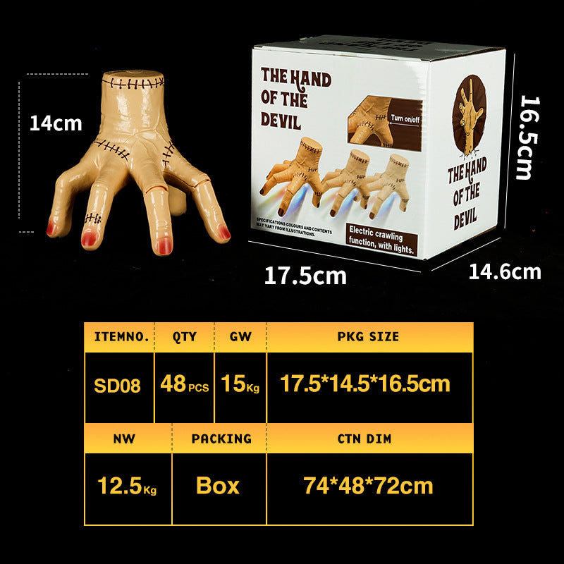Adam's Dark Lolita Wednesday Toy Crawling Severed Hand Prank Light Music Ghost Hand Halloween Toy