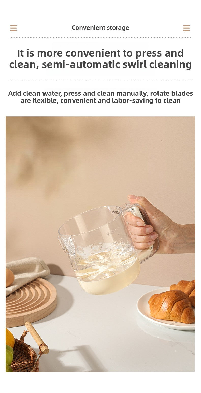 Multifunctional Egg Beater Cup Household Egg Whisk Cream Mixer Manual Foam Beater Egg Beating Stick Baking Large Capacity