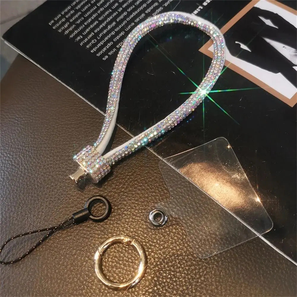 Rhinestone Mobile Phone Lanyard Bling Bling Anti Loss Diamond Lanyard Handheld Hanging Rope Phone Wrist Strap Hanging Ornaments