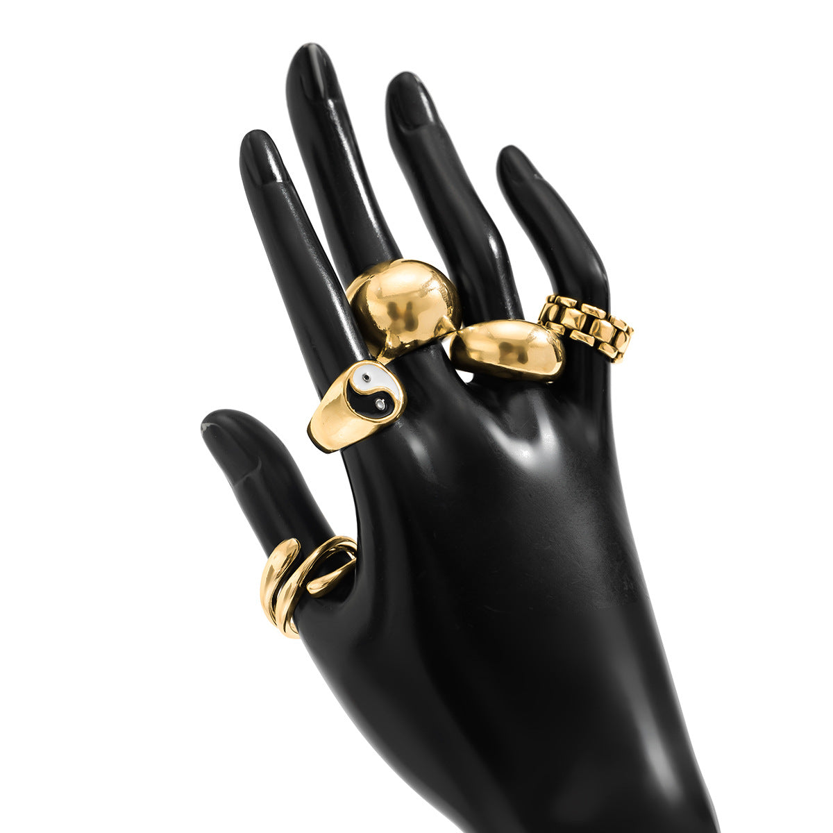 Ins Minimalist Style Trendy Exaggerated Mirror Versatile Ring Personality Alloy Hugging Ring