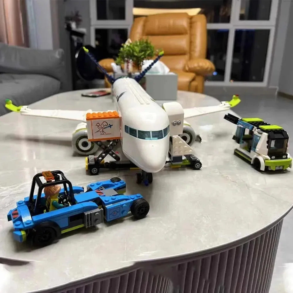 2025 913PCS Passenger Aircraft Building Block Bricks City Series Compatible 60367 Passenger Airplane Large Assembly MOC Toy Gift
