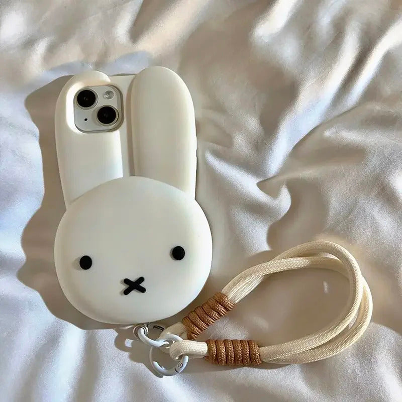 Miffy Phone Case Silicone Iphone 11/12/13/14/15/16ProMax Kawaii Anti-drop Simple All-wrap Soft Case Christmas Toy Gift