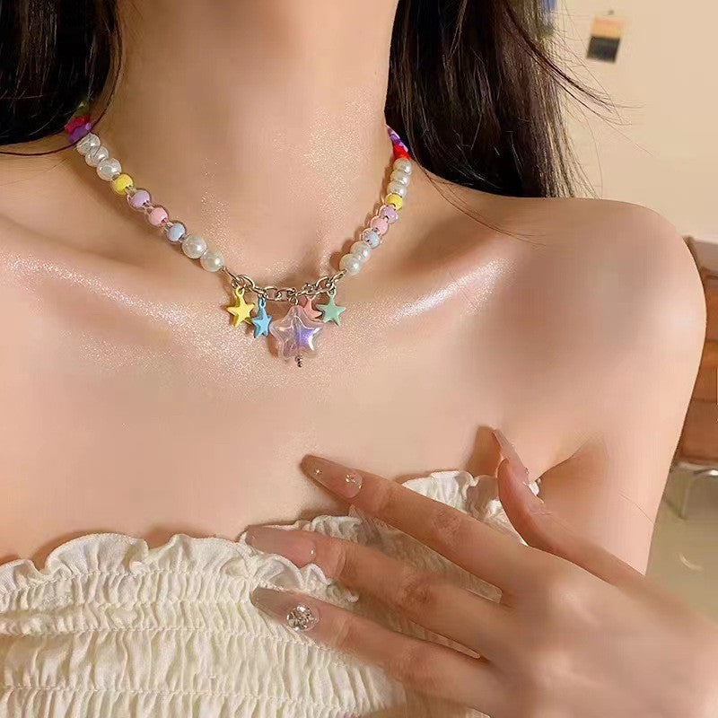 2025 New Dopamine Color Apple XINGX Beaded Necklace Internet Celebrity Light Luxury Minority Summer Colorful Clavicle Chain