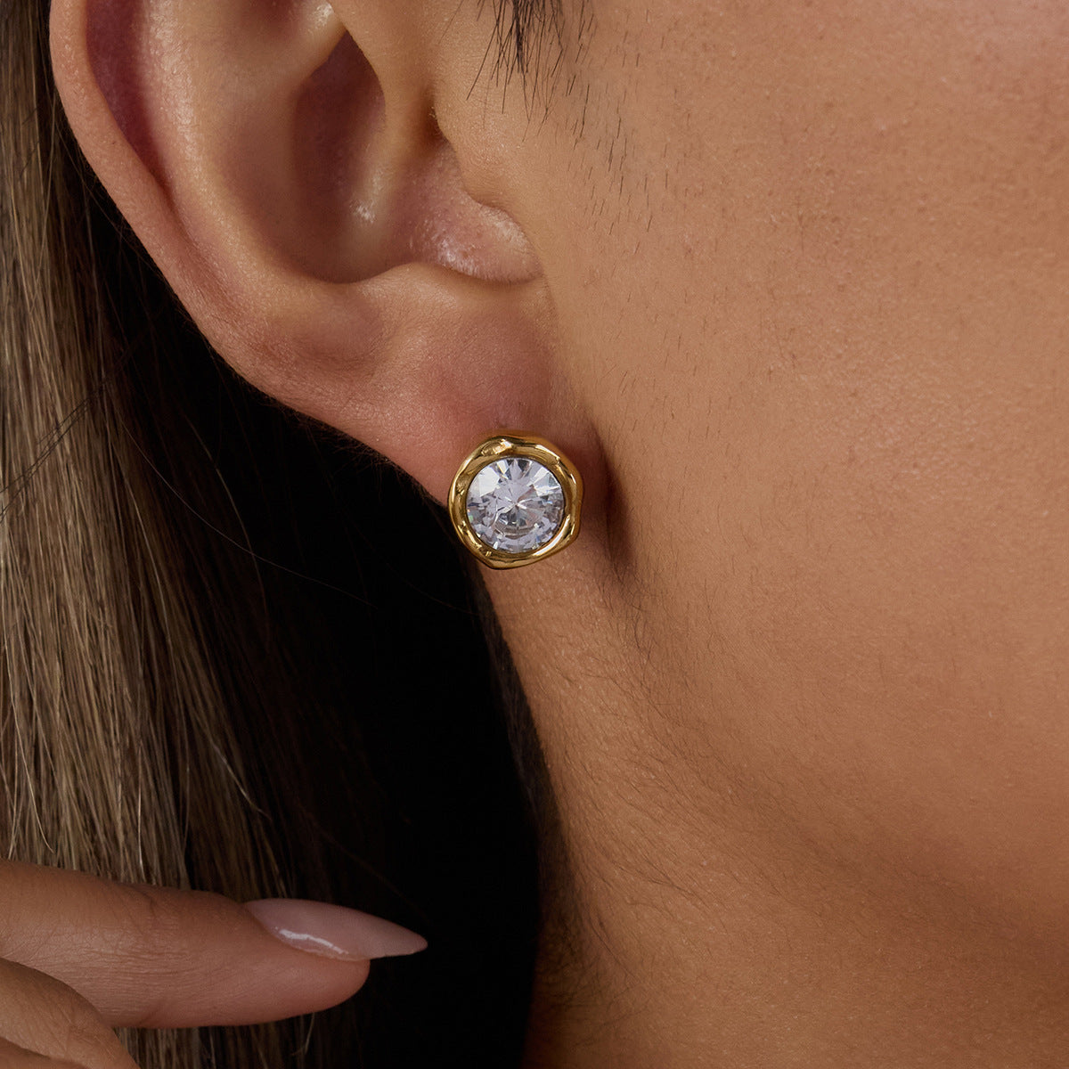 Stainless Steel Earrings Light Luxury High-end Titanium Steel Earrings Cross-border Hot-selling Jewelry Women Non-fading Earrings