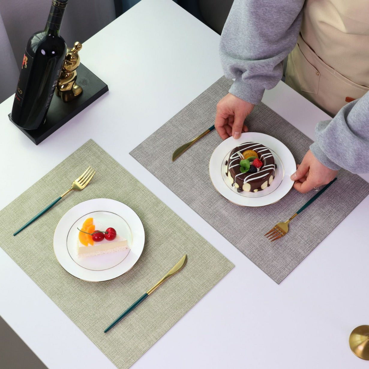 Washable Placemats Tablecloth Tea Cup Mat Textured Dining Table Mat Heat Resistant Insulation Mat High-end Western Dining Mat Coaster