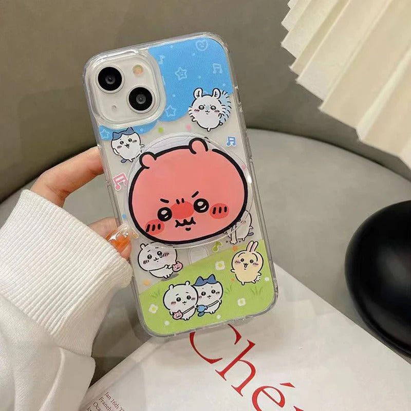 Chikawas Cartoon Mobile Phone Holder Magnetic ハチワレ うさぎ for IPhone Wireless Charging Box Holder Cute Decoration