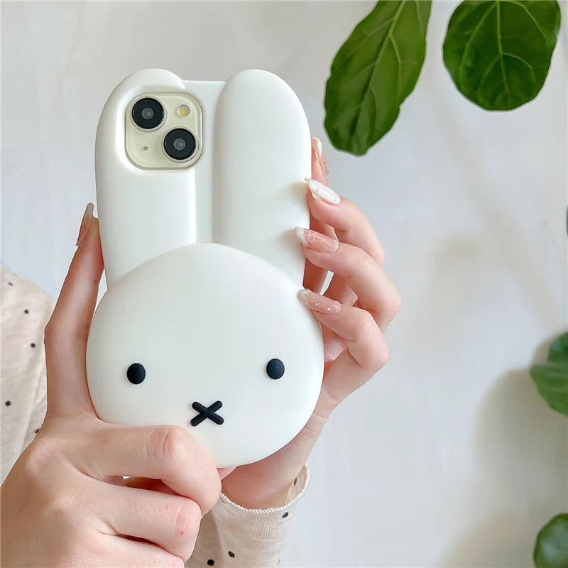 Miffy Phone Case Silicone Iphone 11/12/13/14/15/16ProMax Kawaii Anti-drop Simple All-wrap Soft Case Christmas Toy Gift