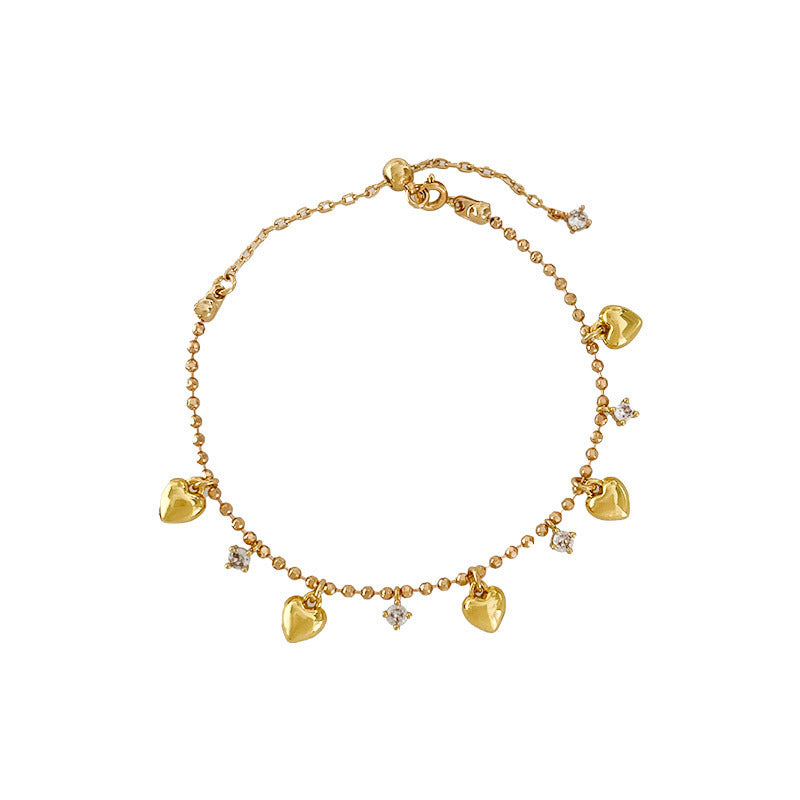 Love Fringed Zircon Bracelet for Women 2025 New Light Luxury Minority High-End Fashion All-Match Temperament Bracelet Necklace