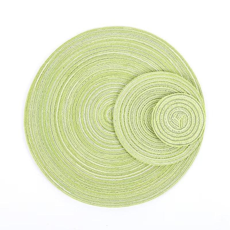 Placemat Woven Coaster Heat Insulation Mat Ins Feng Shui Kettle Mat Household Anti-scalding Dish Plate Bowl Mat Western Dining Table Mat