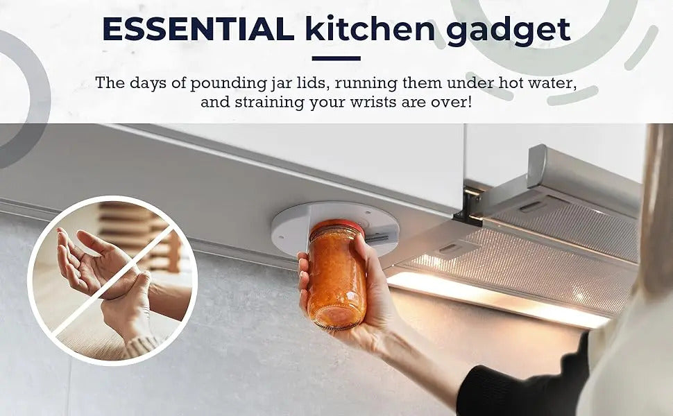 1pc Under Cabinet Jar Openers for Weak Hand Easy Grip, Arthritis jar opener, One Handed Gadgets & Bottle Opener Kitchen Tools