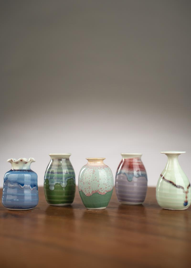 Kiln Change Mini Ceramic Small Vase Refrigerator Magnet Hydroponic Aromatherapy Craft