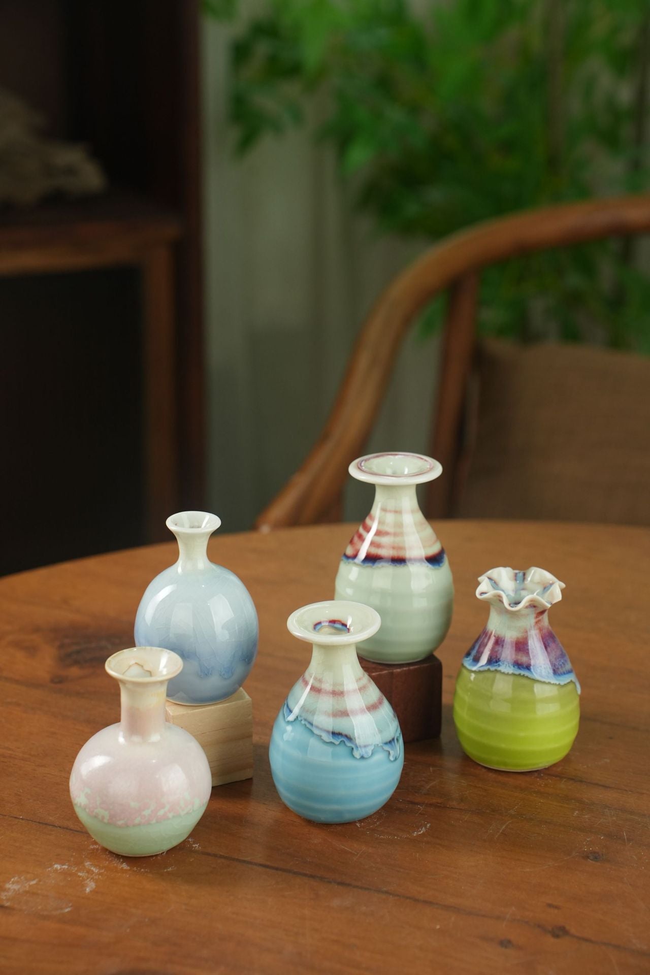 Kiln Change Mini Ceramic Small Vase Refrigerator Magnet Hydroponic Aromatherapy Craft