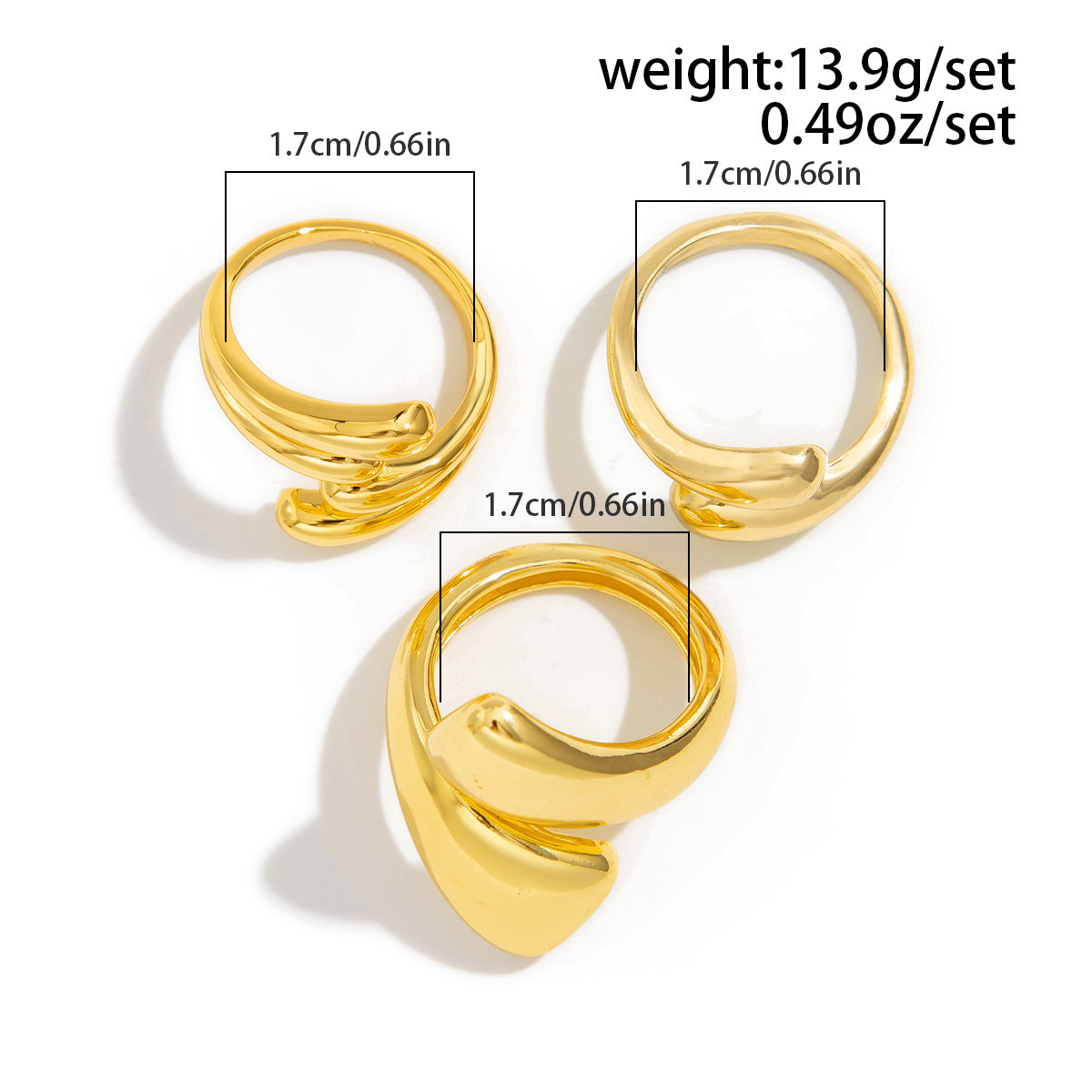 Ins Minimalist Style Trendy Exaggerated Mirror Versatile Ring Personality Alloy Hugging Ring