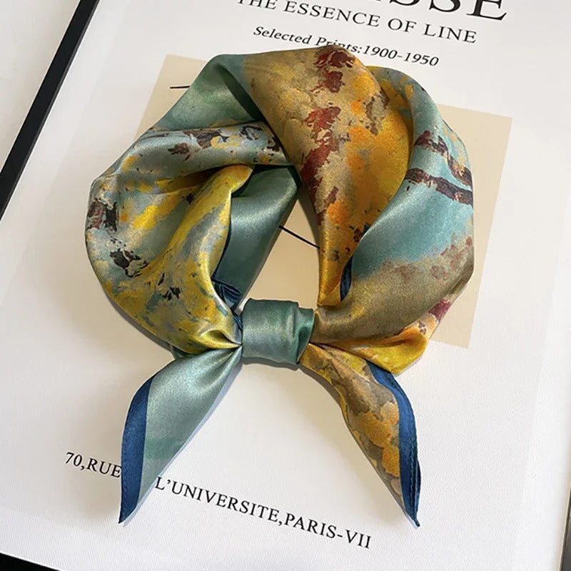 Scarf 100% Silk Bandana Women Square Scarves Wrap Kerchief Mulberry Spring Fashion Luxury High Quality Headband Hijab Shawls