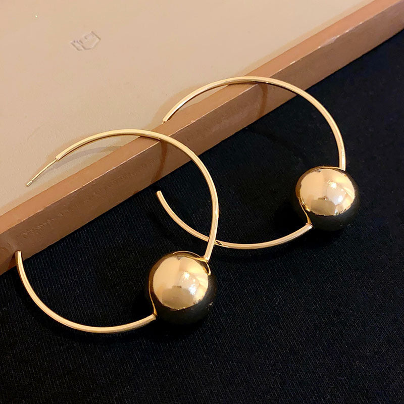 Simple Heart Circle Earrings Fashion Versatile Geometric Ear Clips Ear Studs Light Luxury High-end Feel Earrings for Women