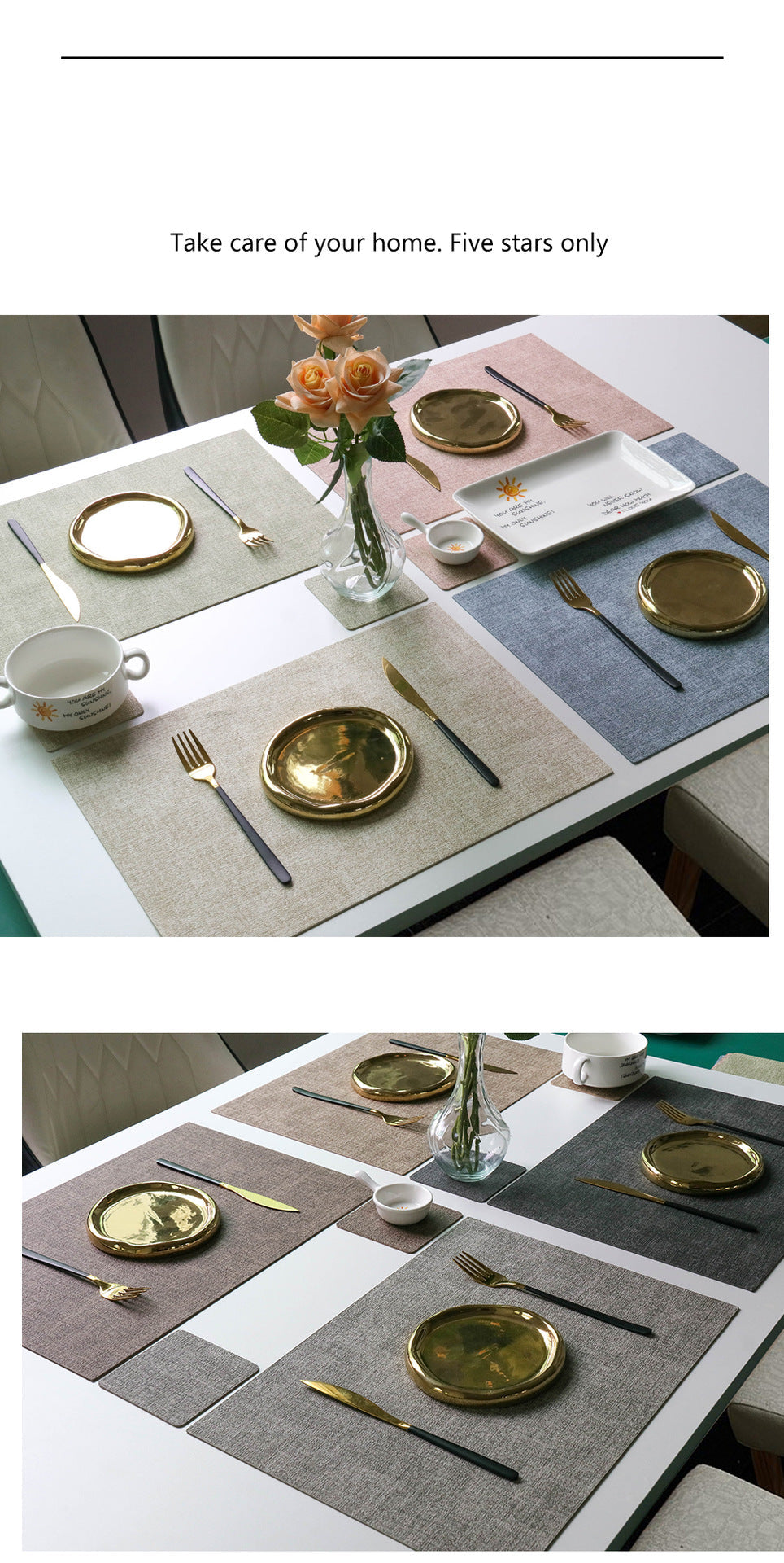 Western Dining Mat Square Cloth Pattern Household Dining Mat Bowl Mat Hotel Leather Dining Table Mat Waterproof Oilproof Heat Insulation Mat