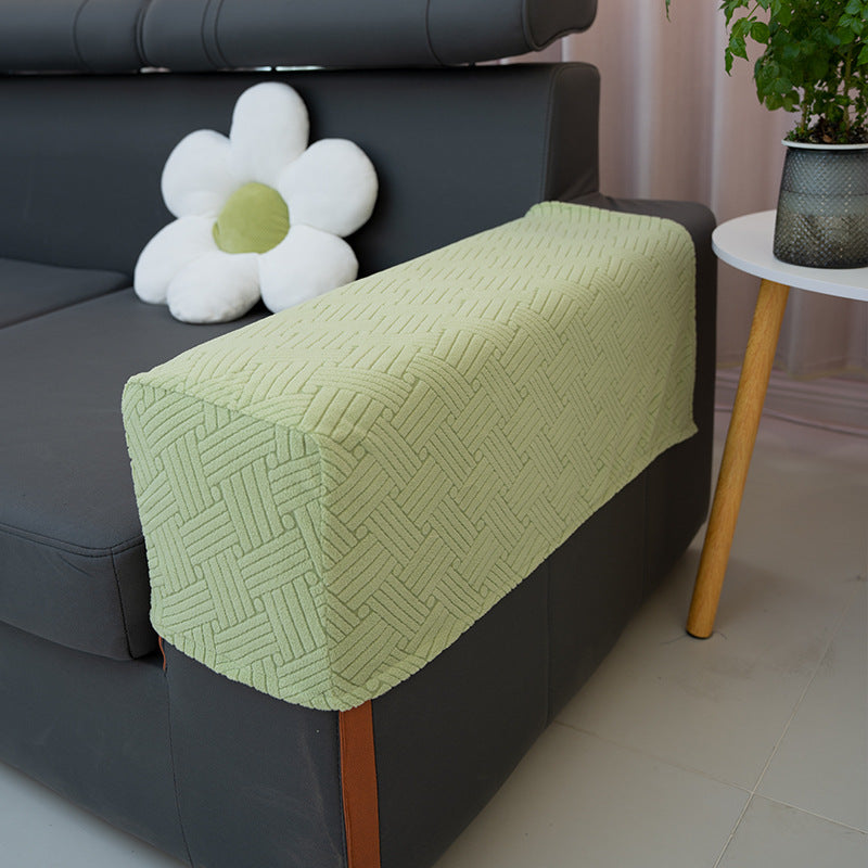 Sofa Armrest Covers Pair Sofa Side Armrest Protectors Extended Non-Slip Fabric Armrest Elastic Covers Full Coverage
