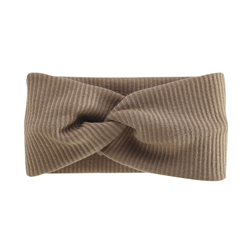 Bohemian Sports Wide Headband Foreign Trade Style Ribbed Cotton Cross Yoga Sports Elastic Headband