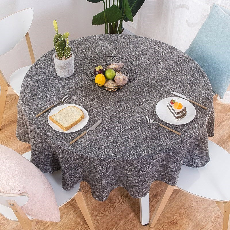 .. Simple Restaurant Fresh Creative Dining Table Simple Chinese round Tablecloth Fabric round Household Plain Stool