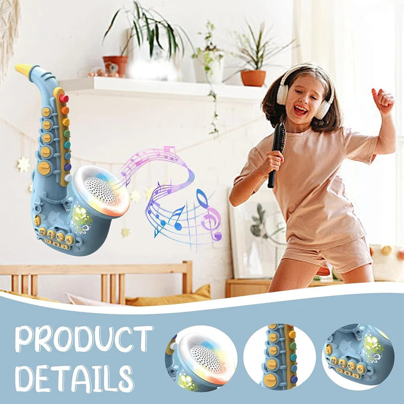 Kids Saxophone Toy Clarinet Toy with Light Music Kids Instruments Early Education Toy for 3 4 5 6 7 Year & Up Old Boy Girls
