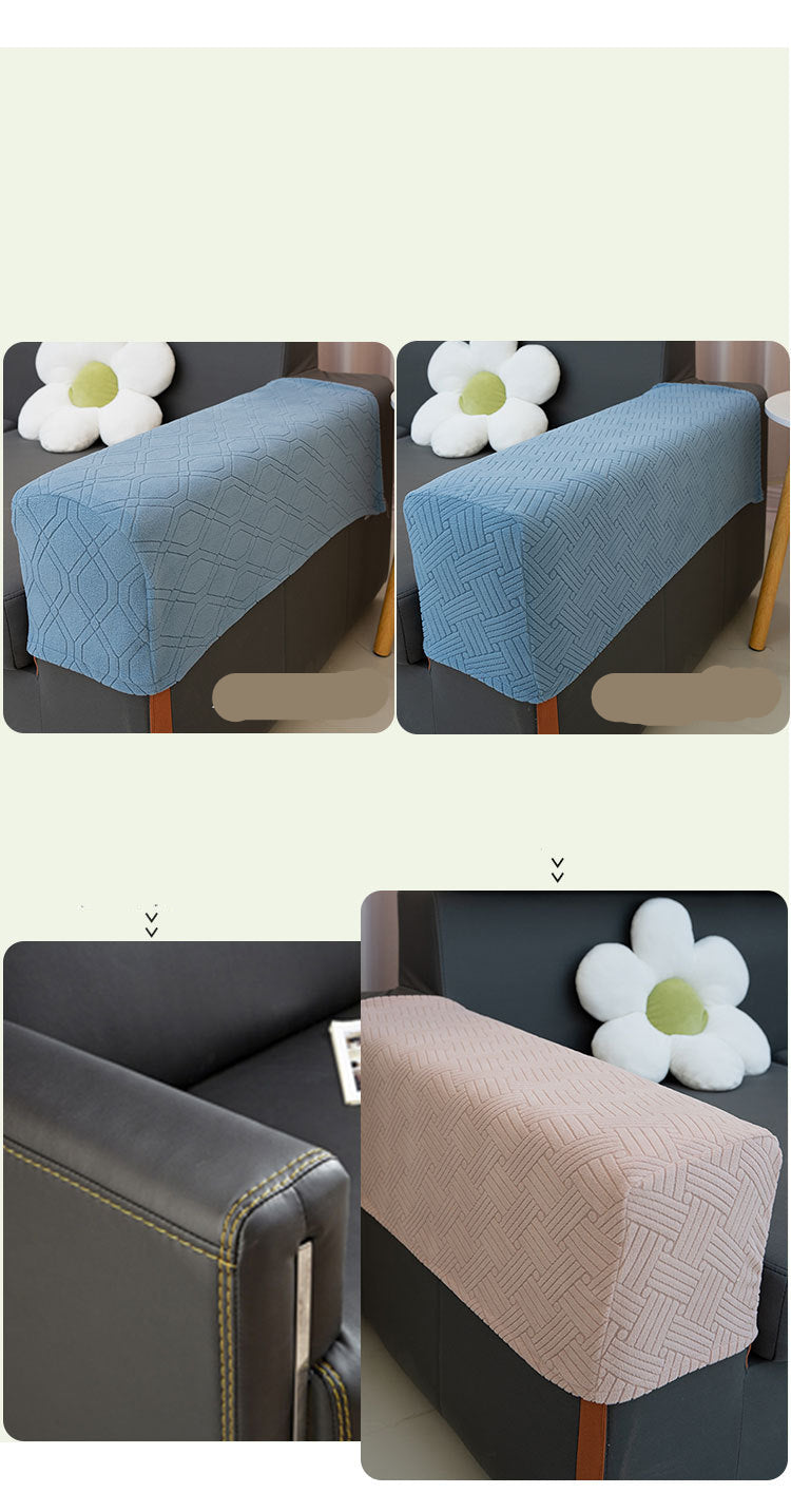 Sofa Armrest Covers Pair Sofa Side Armrest Protectors Extended Non-Slip Fabric Armrest Elastic Covers Full Coverage