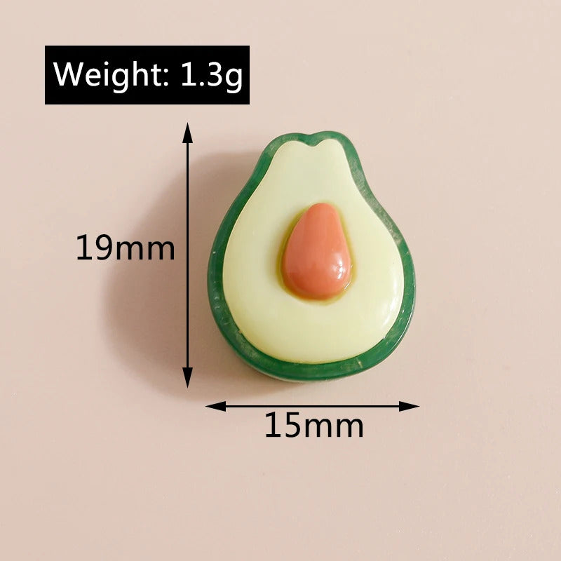 10pcs Mix Cute Mini Fruit Charms Pear Cherry Pineapple Peach Avocado Flat Back Resin Cabochons Scrapbook DIY Jewelry Accessories