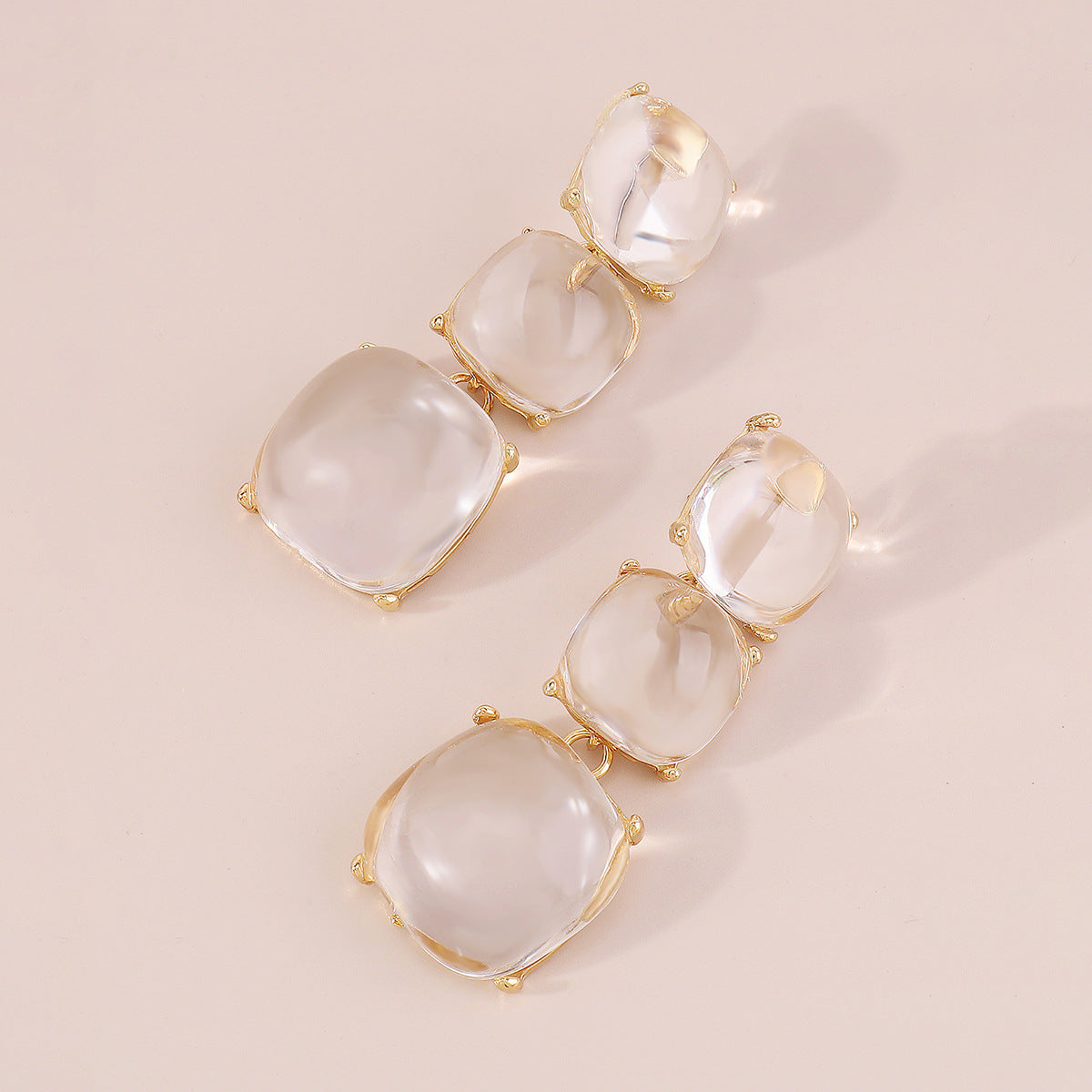 Trendy Accessories ZA Personality Fashion Exaggerated Geometric Resin Colorful Earrings Necklace