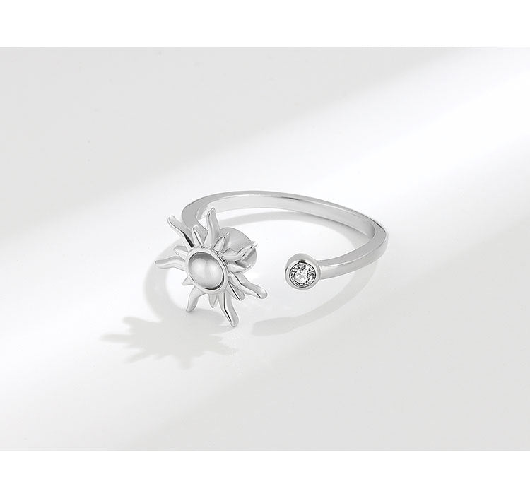 Hot Item Rotatable Sunflower Ring Anti-Anxiety Stress Relief Adjustable Ring