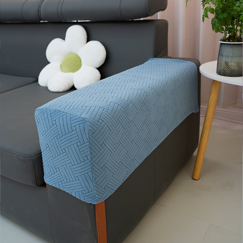 Sofa Armrest Covers Pair Sofa Side Armrest Protectors Extended Non-Slip Fabric Armrest Elastic Covers Full Coverage