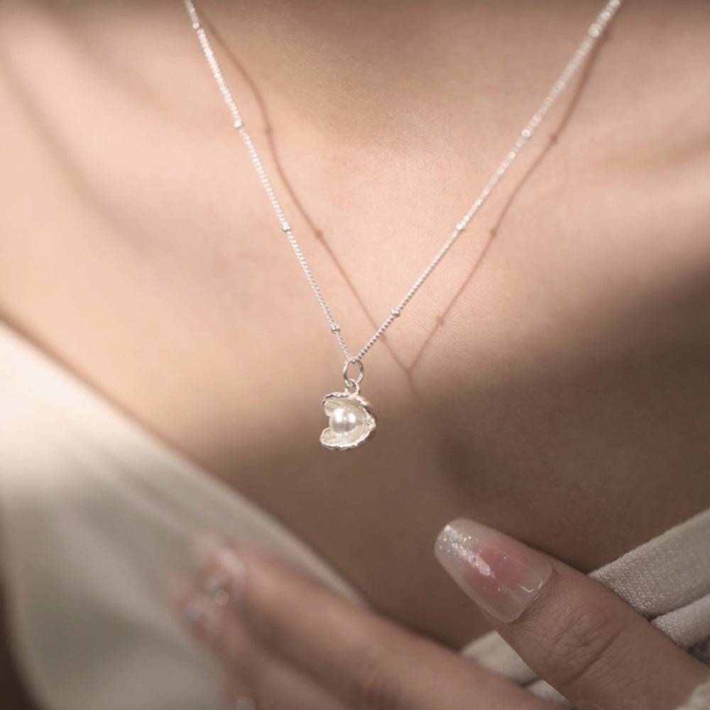 Li Luo New S925Sterling Silver Pearl Necklace Accessory for Women, Non-Fading, High-End Feel, Versatile Spring/Summer Clavicle Chain Wholesale