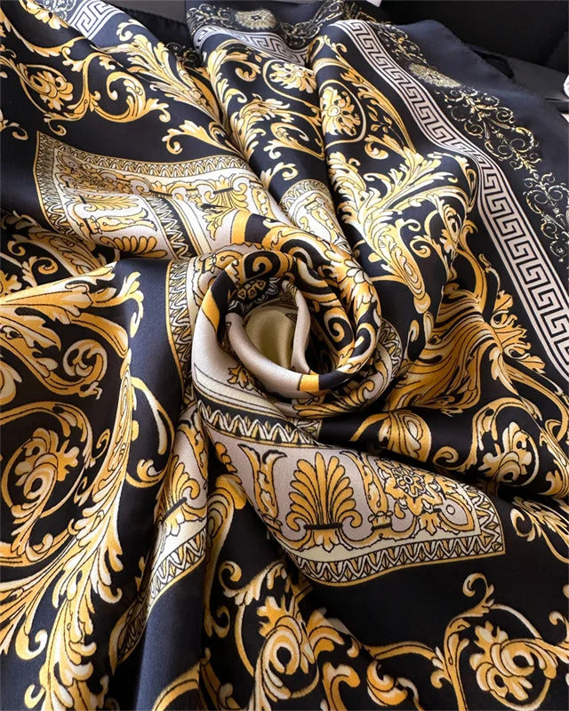 2025 New Fashion 70X70cmPrinted Women's Scarf Pashmina Silk Scarf Square Shawl Decorative Headband Neck Luxury Design Bandana