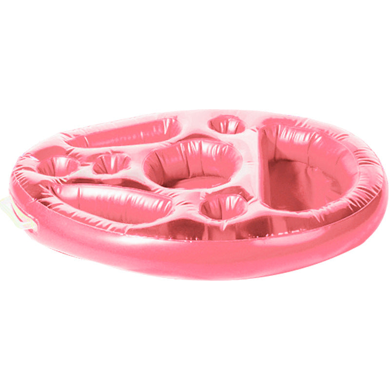 New Inflatable PVC Water Ice Bar Self-Service Ice Plate Party Floating Portable Drink Holder Porous Coaster Tray