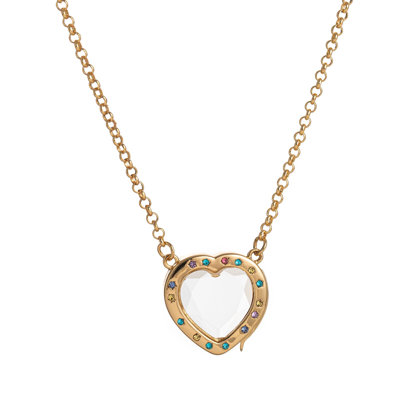 Retro Personality Photo Box Pendant Necklace Openable DIY Pendant Hollow Design Transparent Box 18K Gold Color Retention