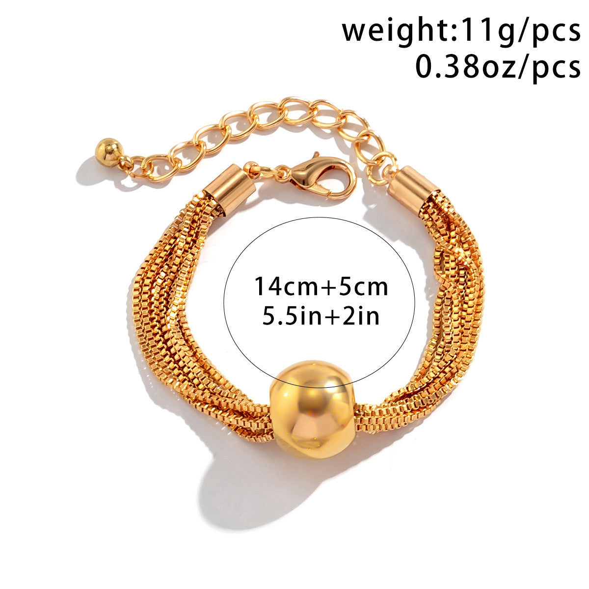 Cross-Border Exaggerated Punk Multi-Layer Chain Stacked Necklace Simple Niche Geometric Ball Personality Choker Necklace