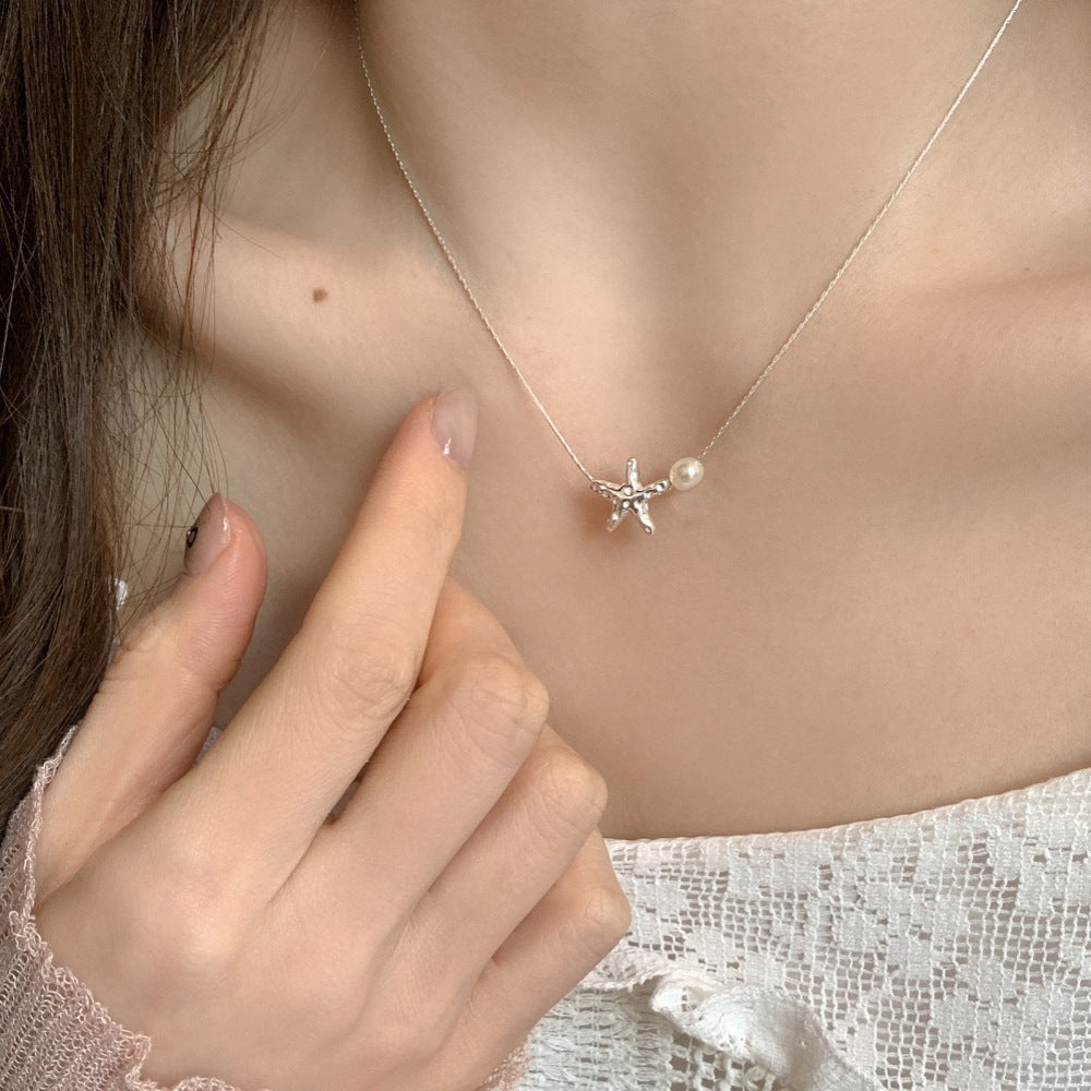 Li Luo New S925Sterling Silver Pearl Necklace Accessory for Women, Non-Fading, High-End Feel, Versatile Spring/Summer Clavicle Chain Wholesale