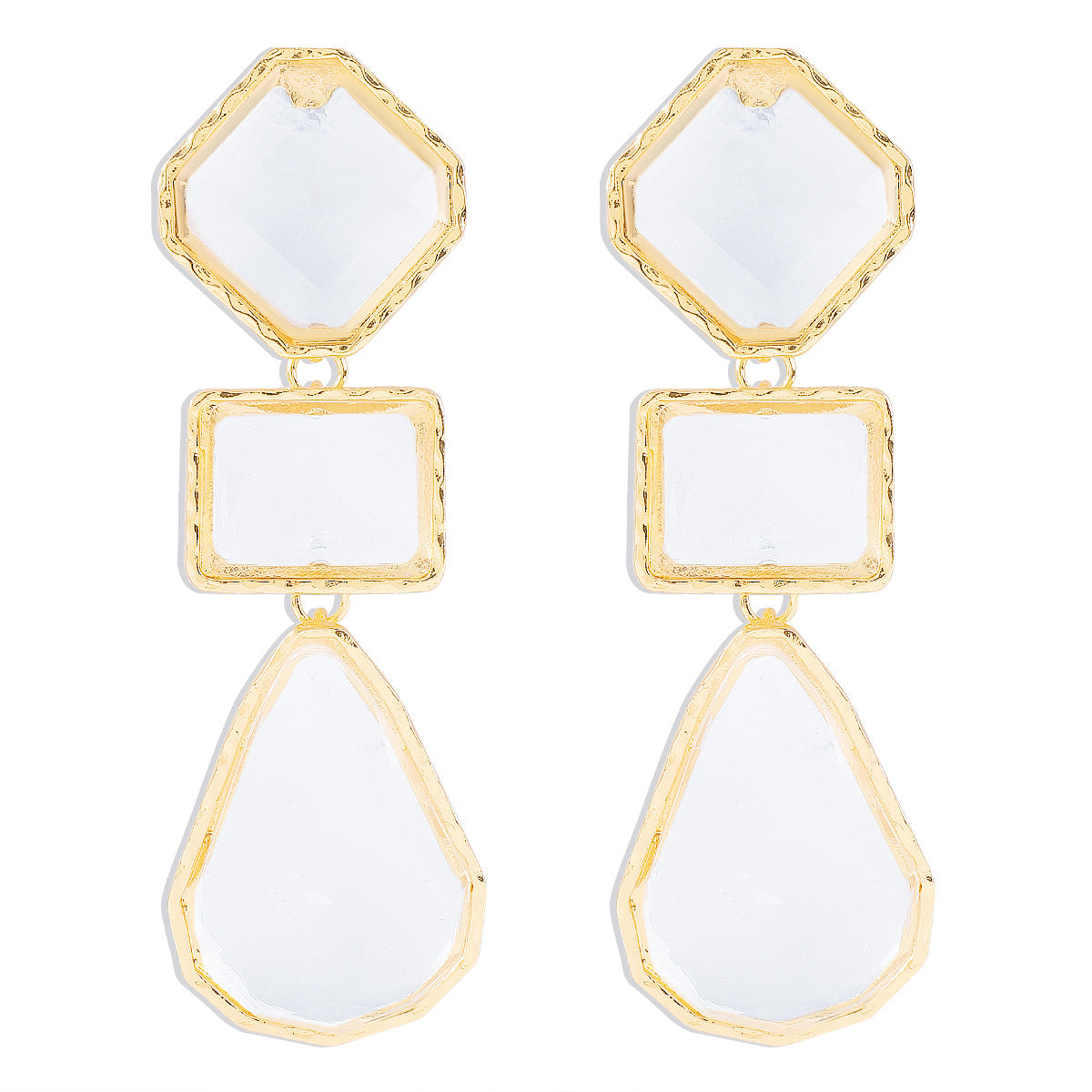 Trendy Accessories ZA Personality Fashion Exaggerated Geometric Resin Colorful Earrings Necklace